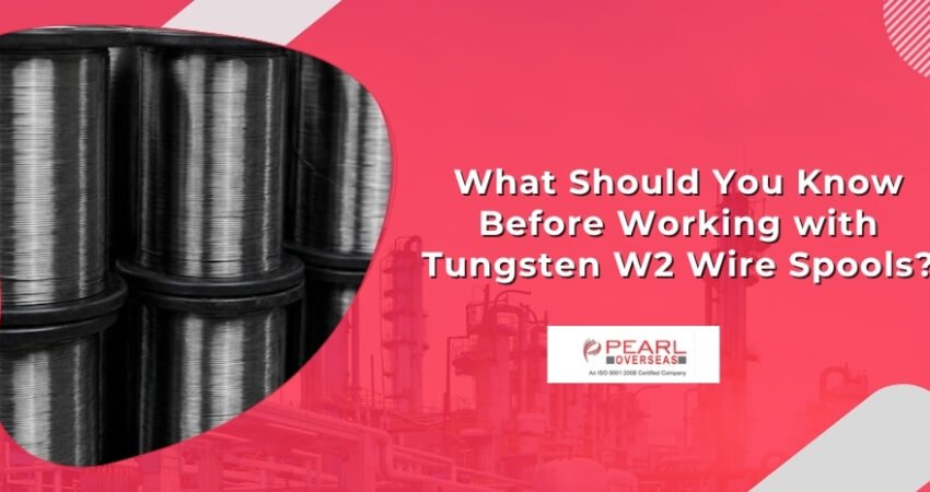 Spools of Tungsten W2 wire stacked for industrial supply